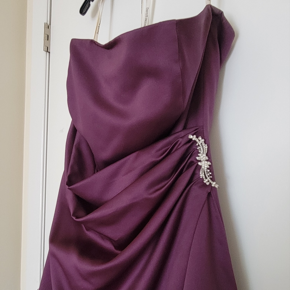 Satin Gown with Side Drape